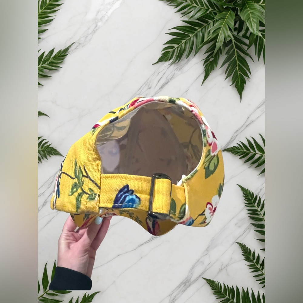 Floral  / Bird Print Baseball Cap Adjustable 100% Cotton - Picture 3 of 4
